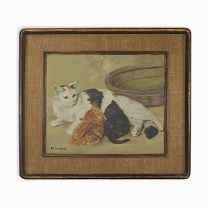 Giancarlo Martelli, Cats, Oil Painting, 1960-ZCI-1781521