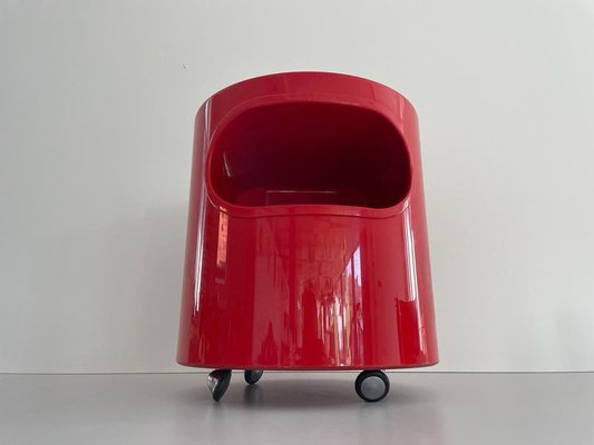 Giano Giano Vano Round Red Side Table by Emma Gismondi Schweinberger for Artemide Milan, Italy, 1970s-RDS-1721382