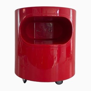 Giano Giano Vano Round Red Side Table by Emma Gismondi Schweinberger for Artemide Milan, Italy, 1970s-RDS-1721382