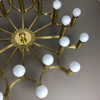 Gigantic Brass 24 Bulb Flush Mount Ceiling Light from Stilnovo, Italy, 1960s-QZ-1079806