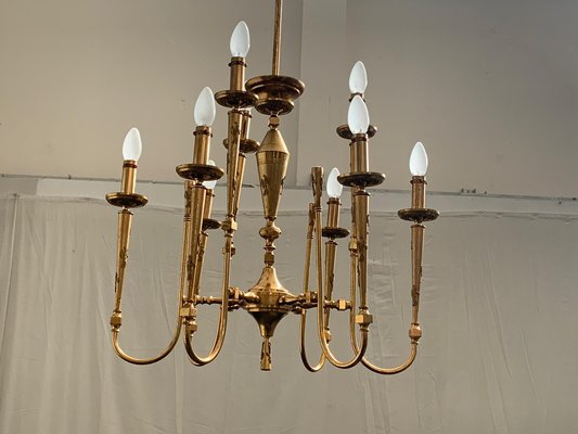 Gilded and Worked Brass Ceiling Lamp, 1950s-IJR-666575