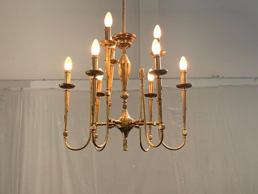 Gilded and Worked Brass Ceiling Lamp, 1950s-IJR-666575