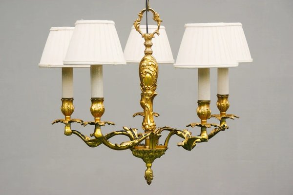 Gilded Antique Chandelier in Rococo Style ~1910 From Germany-DUM-1314805