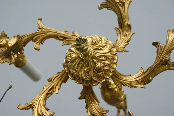 Gilded Antique Chandelier in Rococo Style ~1910 From Germany-DUM-1314805