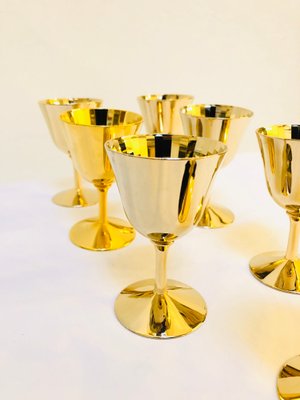 Gilded Aperitif 24 Carat Gilding Glasses, Set of 7-RZY-1105815