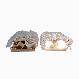 Gilded Brass and Crystal Glass Sconces by Ernst Palme for Palwa, 1960s, Set of 2-RDW-692802