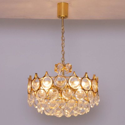 Gilded Brass and Glass Chandelier from Palwa, 1960s-VLZ-632088