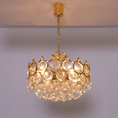 Gilded Brass and Glass Chandelier from Palwa, 1960s-VLZ-632088