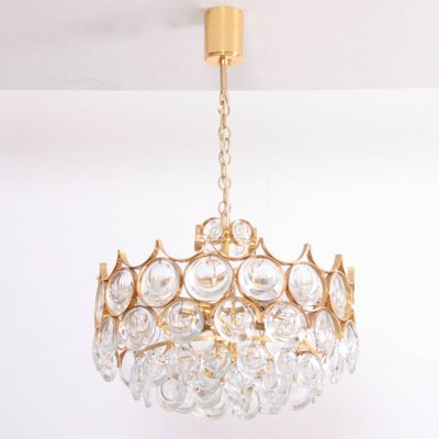 Gilded Brass and Glass Chandelier from Palwa, 1960s-VLZ-632088