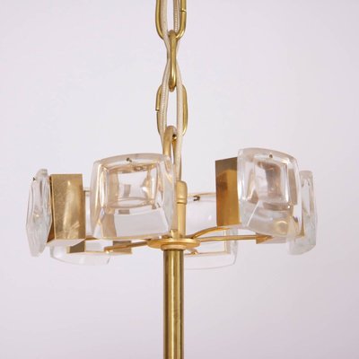 Gilded Brass and Glass Jewel Chandelier from Palwa, 1960s-VLZ-632029