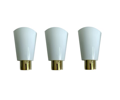 Gilded Brass and Glass Sconces from Limburg, Set of 3-GUT-2023463