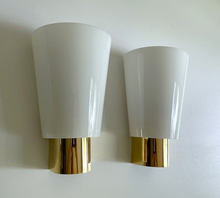 Gilded Brass and Glass Sconces from Limburg, Set of 3-GUT-2023463