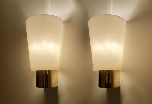 Gilded Brass and Glass Sconces from Limburg, Set of 3-GUT-2023463