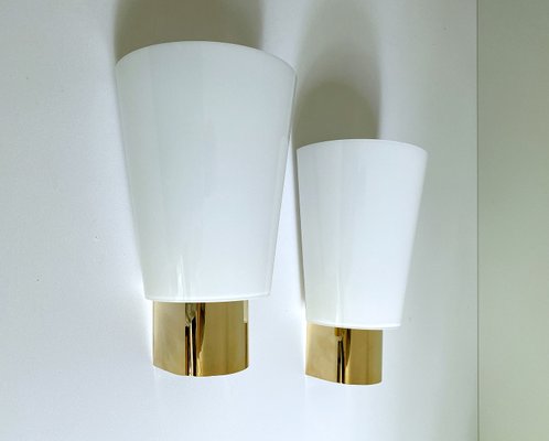 Gilded Brass and Glass Sconces from Limburg, Set of 3-GUT-2023463