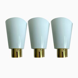 Gilded Brass and Glass Sconces from Limburg, Set of 3-GUT-2023463