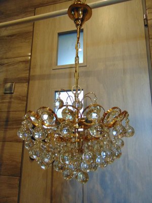 Gilded Brass Chandelier by Christoph Palme for Palwa, 1960s-CAQ-1279098