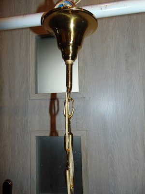 Gilded Brass Chandelier by Christoph Palme for Palwa, 1960s-CAQ-1279098