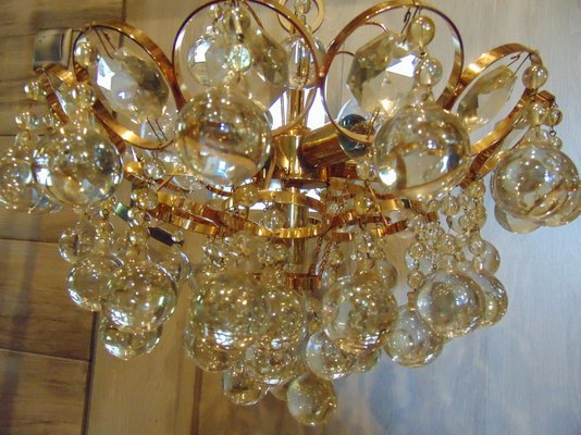 Gilded Brass Chandelier by Christoph Palme for Palwa, 1960s-CAQ-1279098