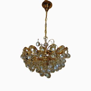 Gilded Brass Chandelier by Christoph Palme for Palwa, 1960s-CAQ-1279098