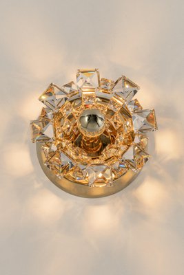 Gilded Brass Crystal Wall Lights from Palwa, Germany, 1960s, Set of 2-UGR-1285848