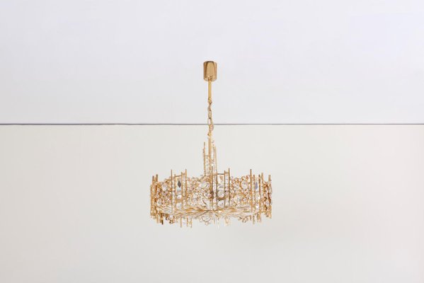 Gilded Brass Model S2601 Chandelier from Palwa, 1970s-VLZ-631836