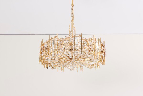 Gilded Brass Model S2601 Chandelier from Palwa, 1970s-VLZ-631836