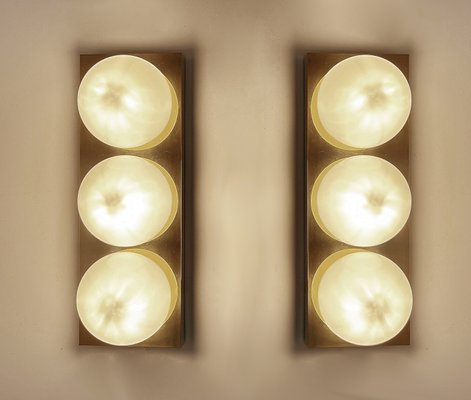 Gilded Bronze and Glass Wall Lights from Limburg, Set of 2-GUT-2023466