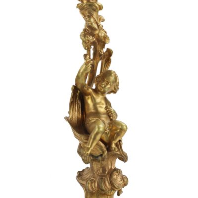 Gilded Bronze Candelabras, 19th Century, Set of 2-WMV-1767179