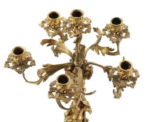 Gilded Bronze Candelabras, 19th Century, Set of 2-WMV-1767179