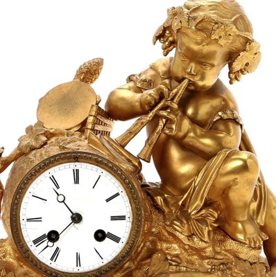 Gilded Bronze Mantel Clock-WMV-1126978