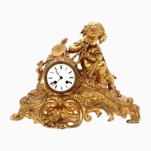 Gilded Bronze Mantel Clock-WMV-1126978