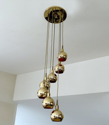 Gilded Cascade Pendant Light from Staff, 1970s-GUT-2033805