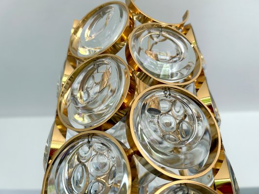 Gilded Crystal Glass Pendant Light from Palwa, 1960s-GUT-2034619