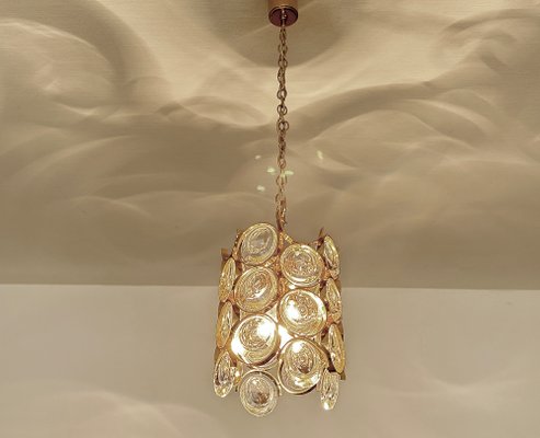 Gilded Crystal Glass Pendant Light from Palwa, 1960s-GUT-2034619