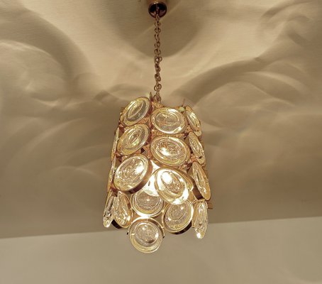 Gilded Crystal Glass Pendant Light from Palwa, 1960s-GUT-2034619