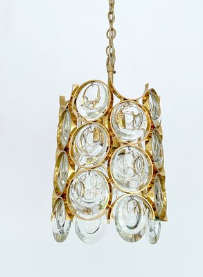 Gilded Crystal Glass Pendant Light from Palwa, 1960s-GUT-2034619