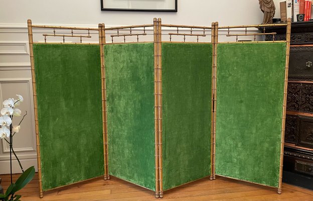 Gilded Faux Bamboo Screen by Madeleine Castaing-RJQ-1185203