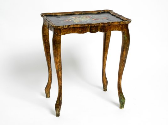 Gilded Frame Wooden Side Table, 1900-RR-1314101