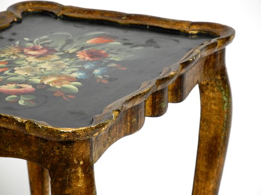 Gilded Frame Wooden Side Table, 1900-RR-1314101