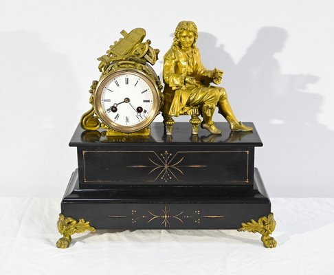 Gilded Marble Clock by Denis Papin, Early 20th Century-RVK-1764643