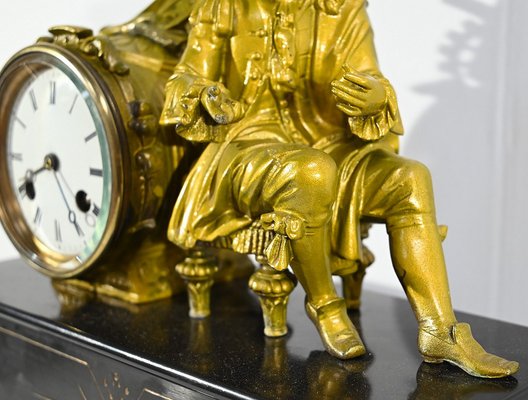 Gilded Marble Clock by Denis Papin, Early 20th Century-RVK-1764643