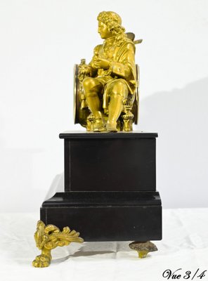 Gilded Marble Clock by Denis Papin, Early 20th Century-RVK-1764643