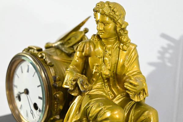 Gilded Marble Clock by Denis Papin, Early 20th Century-RVK-1764643