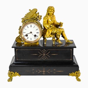 Gilded Marble Clock by Denis Papin, Early 20th Century-RVK-1764643