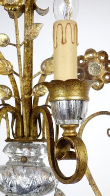 Gilded Metal & Crystal Wall Lamps from Maison Bagues, 1960s, Set of 2-NGU-1786875