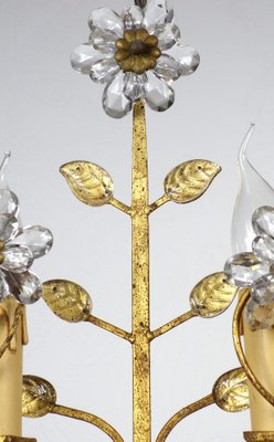 Gilded Metal & Crystal Wall Lamps from Maison Bagues, 1960s, Set of 2-NGU-1786880