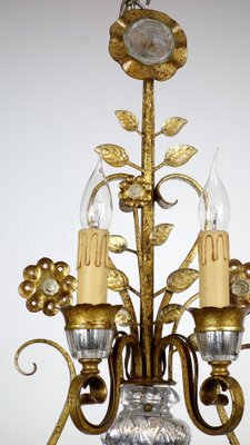 Gilded Metal & Crystal Wall Lamps from Maison Bagues, 1960s, Set of 2-NGU-1786875