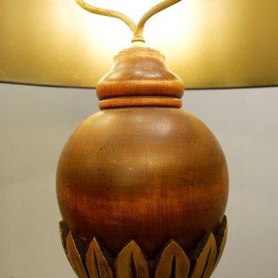 Gilded Wood Floor Lamp by Alfred Chambon, 1930s-FGA-923168