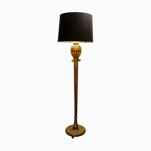 Gilded Wood Floor Lamp by Alfred Chambon, 1930s-FGA-923168