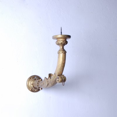 Gilded Wooden Wall Candleholder, 1950s-XSG-1737143